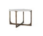 Table basse design avec plateau en marbre blanc et base métallique dorée - 1,5cm d'épaisseur - GINER Y COLOMER